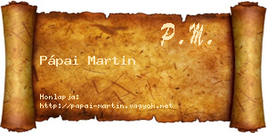 Pápai Martin névjegykártya